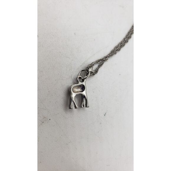 Sterling Silver Giraffe Pendant Necklace Figural Zoo Safari Animal - Picture 6 of 9